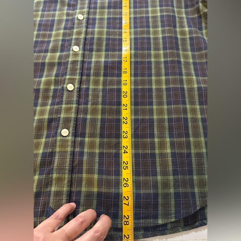 UNTUCKit Mens Helios Green Blue Brown Plaid Regular Fit Button Up Shirt Large - Picture 7 of 8
